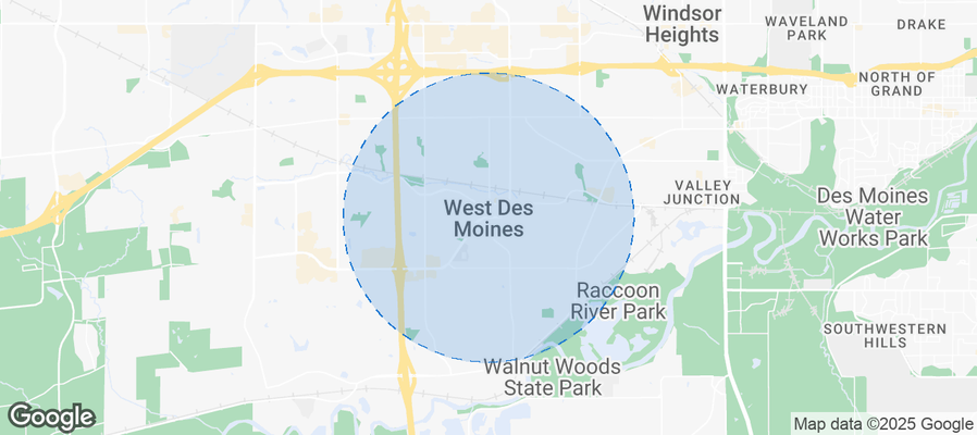 Map of Airbnb listings in West Des Moines