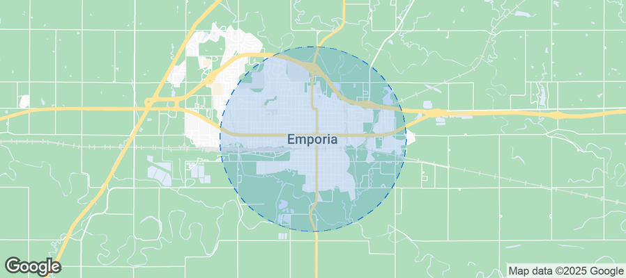 Map of Airbnb listings in Emporia