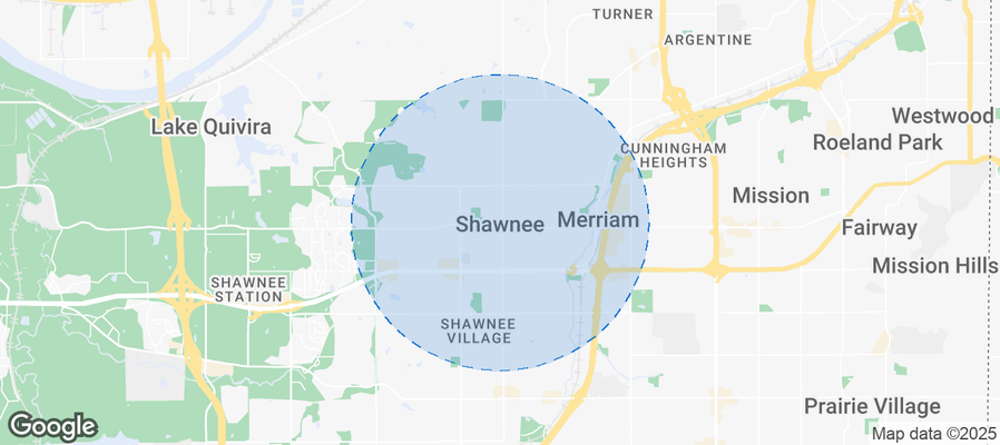 Map of Airbnb listings in Shawnee