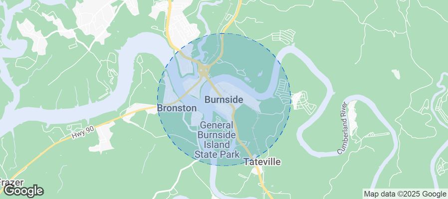 Map of Airbnb listings in Burnside