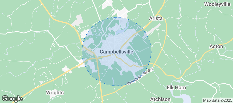 Map of Airbnb listings in Campbellsville