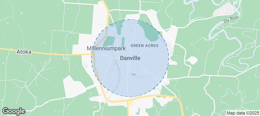 Map of Airbnb listings in Danville