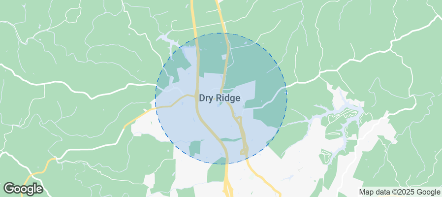 Map of Airbnb listings in Dry Ridge