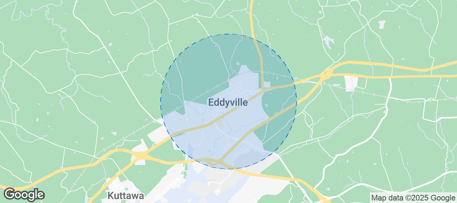 Map of Airbnb listings in Eddyville