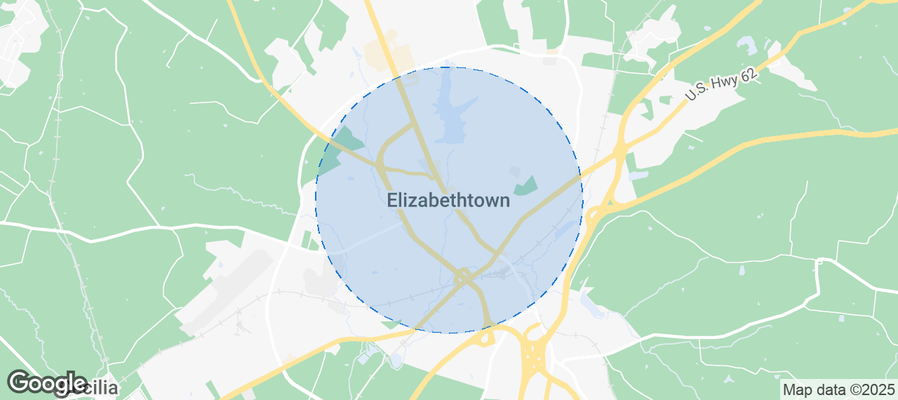 Map of Airbnb listings in Elizabethtown