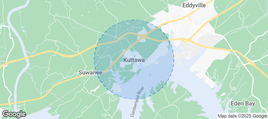 Map of Airbnb listings in Kuttawa