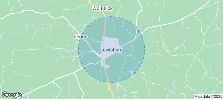 Map of Airbnb listings in Lewisburg