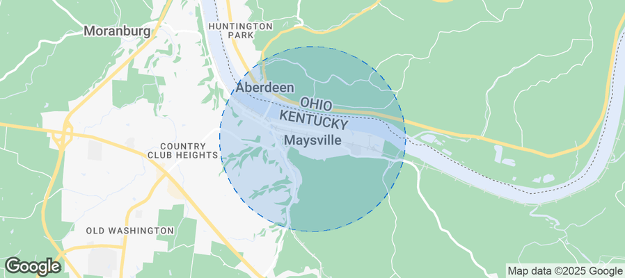 Map of Airbnb listings in Maysville