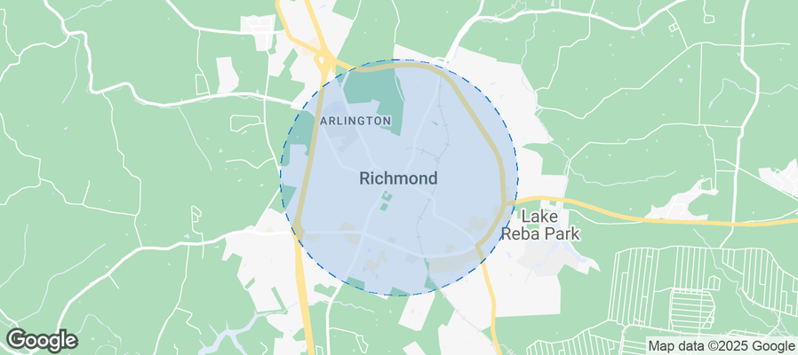 Map of Airbnb listings in Richmond