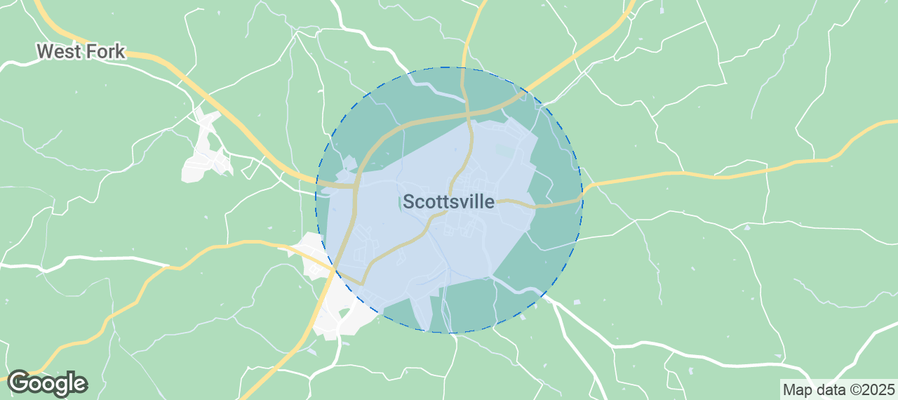 Map of Airbnb listings in Scottsville