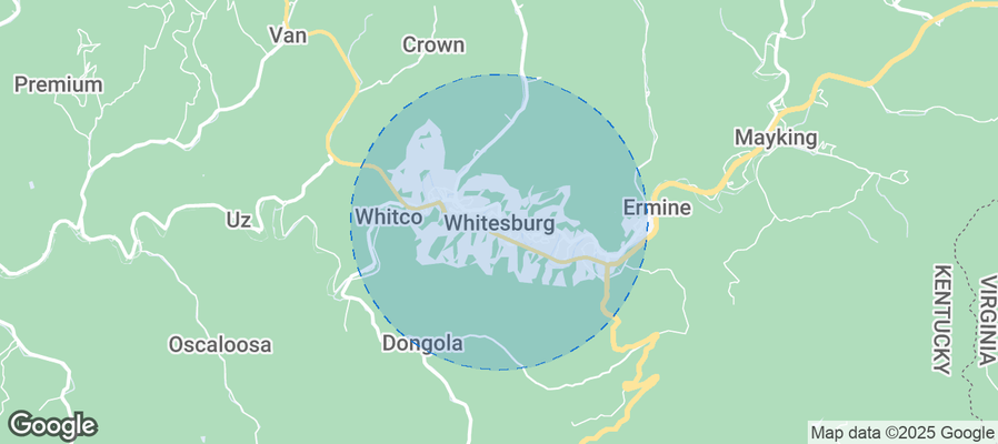 Map of Airbnb listings in Whitesburg