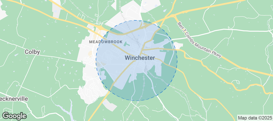 Map of Airbnb listings in Winchester