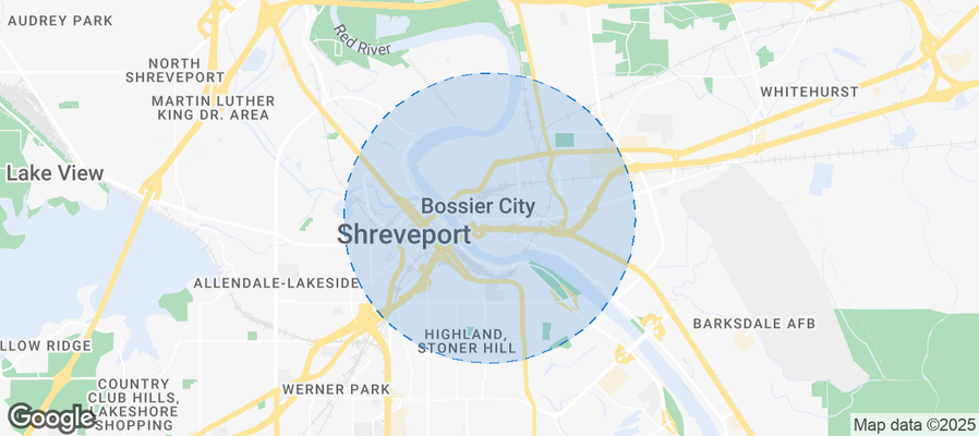 Map of Airbnb listings in Bossier City