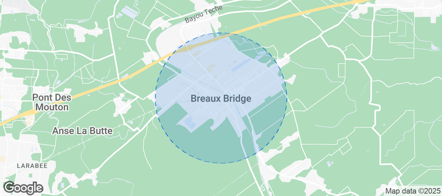 Map of Airbnb listings in Breaux Bridge