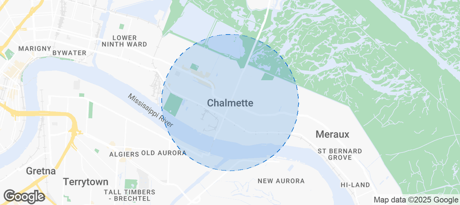 Map of Airbnb listings in Chalmette