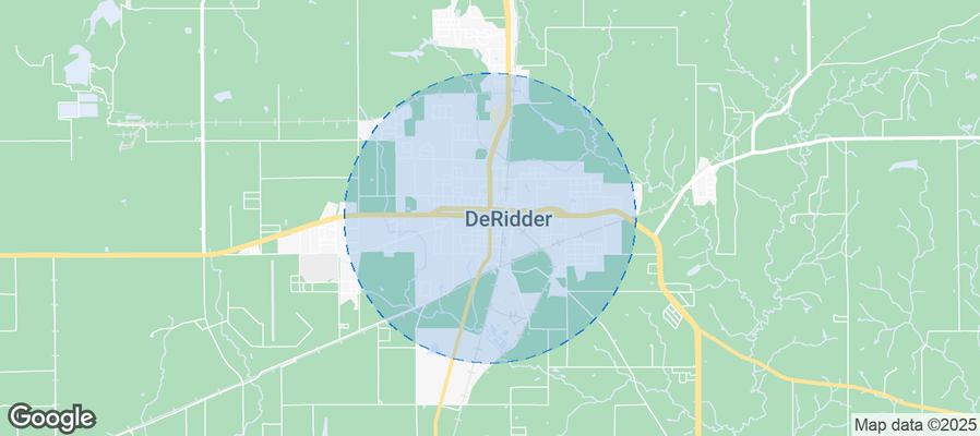 Map of Airbnb listings in DeRidder
