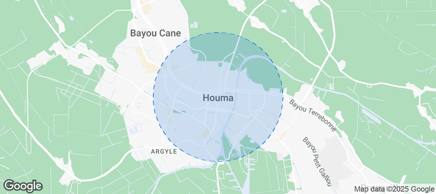 Map of Airbnb listings in Houma
