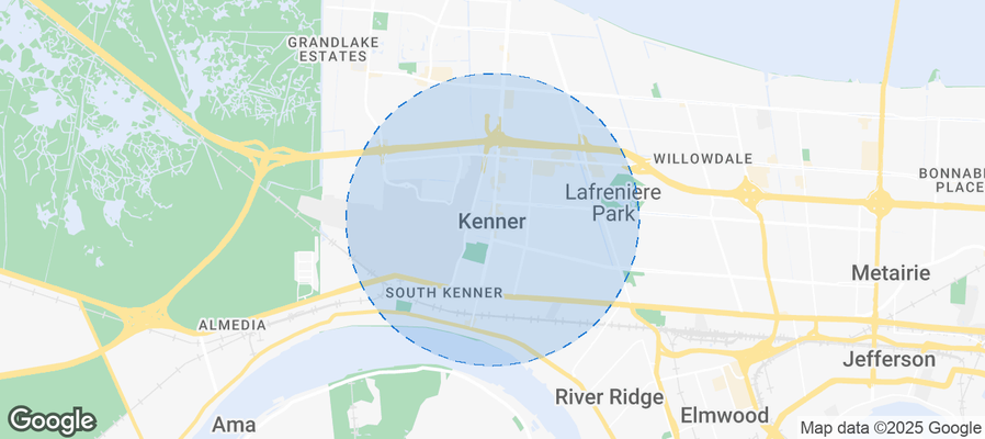 Map of Airbnb listings in Kenner