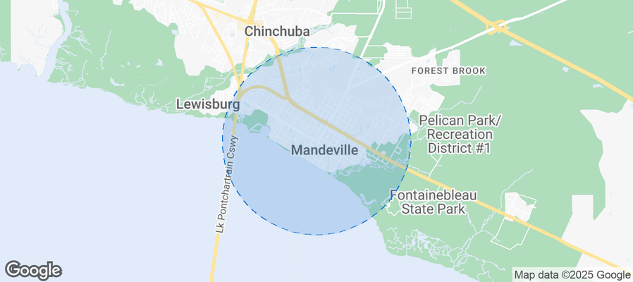 Map of Airbnb listings in Mandeville