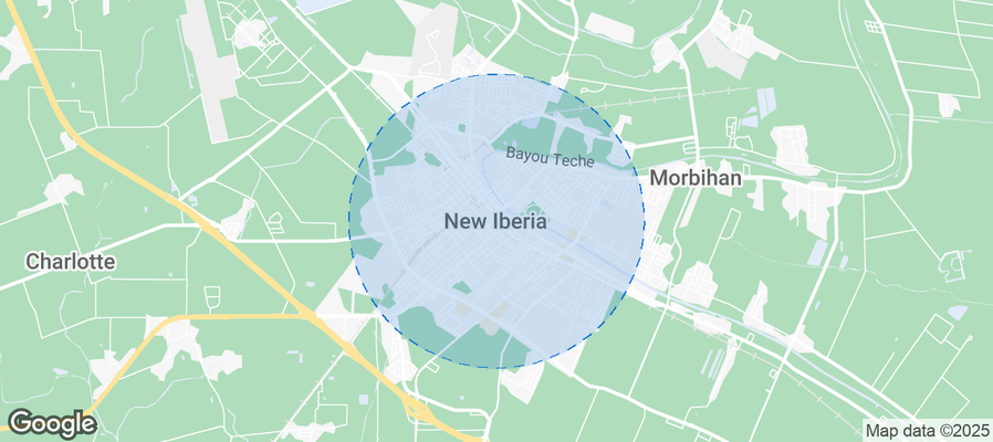 Map of Airbnb listings in New Iberia