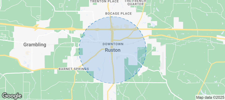 Map of Airbnb listings in Ruston
