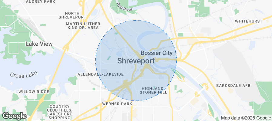 Map of Airbnb listings in Shreveport