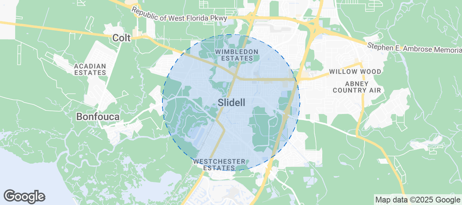 Map of Airbnb listings in Slidell