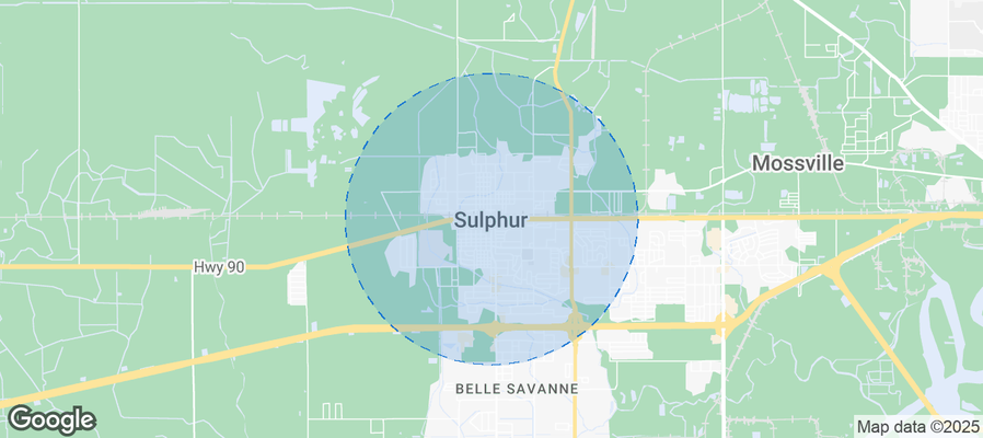 Map of Airbnb listings in Sulphur