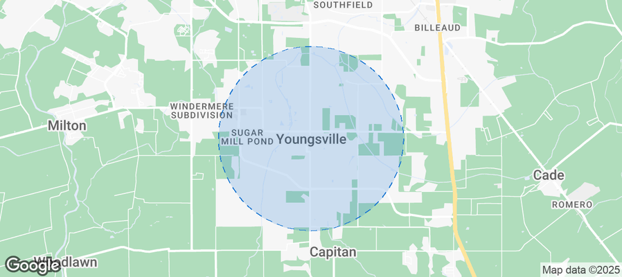 Map of Airbnb listings in Youngsville