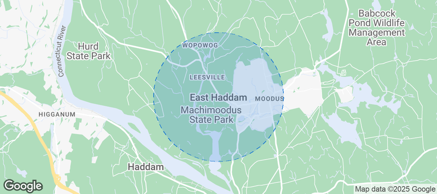 Map of Airbnb listings in East Haddam