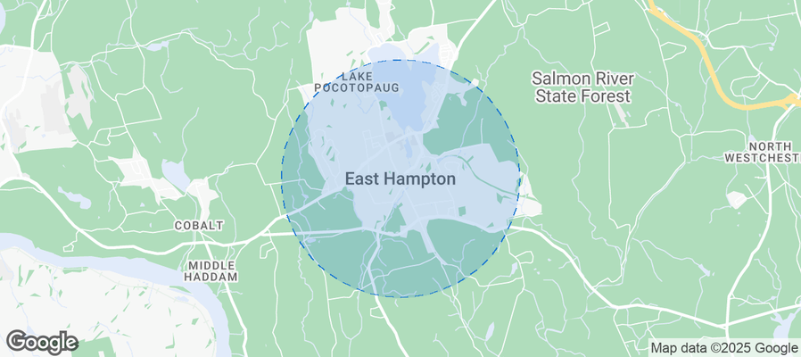 Map of Airbnb listings in East Hampton