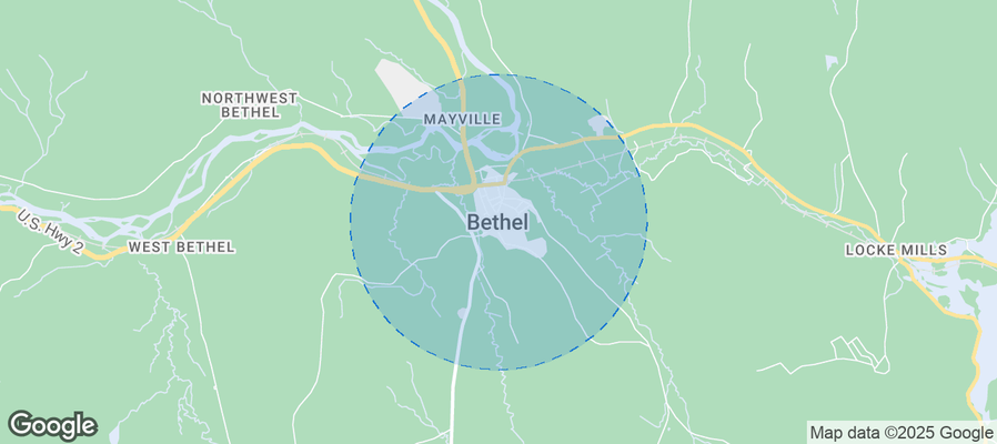 Map of Airbnb listings in Bethel