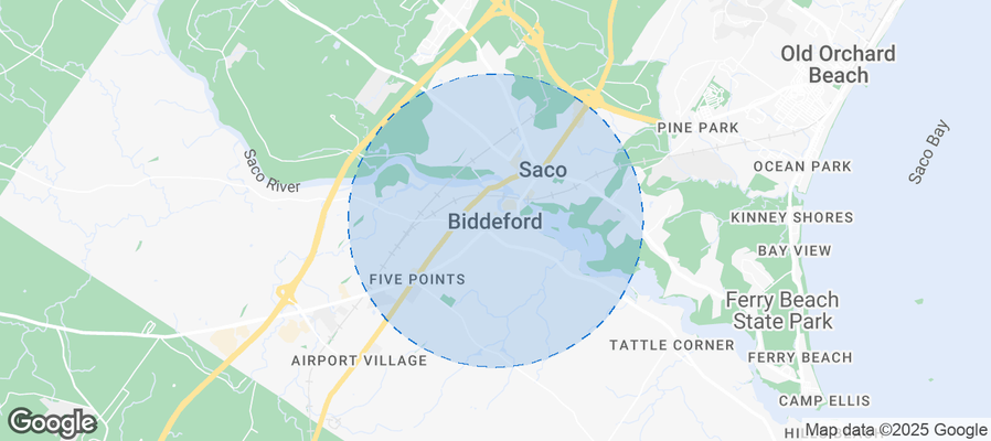 Map of Airbnb listings in Biddeford