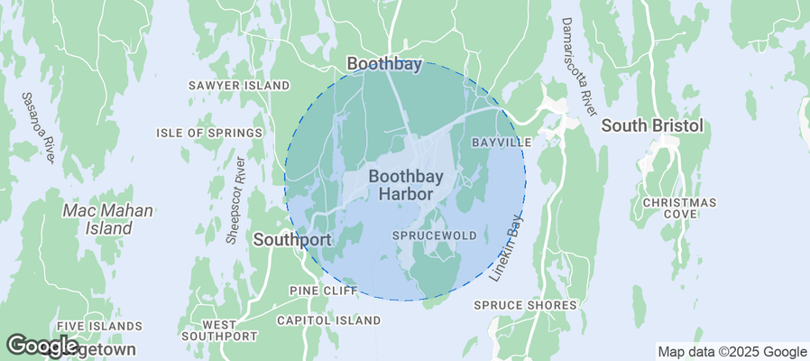 Map of Airbnb listings in Boothbay Harbor
