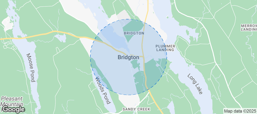 Map of Airbnb listings in Bridgton