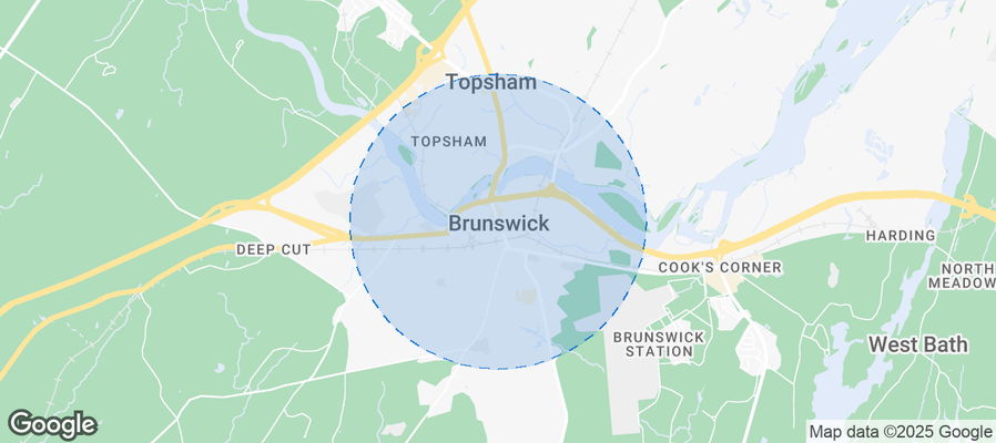 Map of Airbnb listings in Brunswick