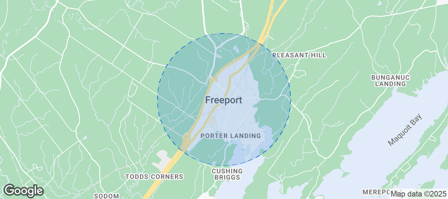 Map of Airbnb listings in Freeport