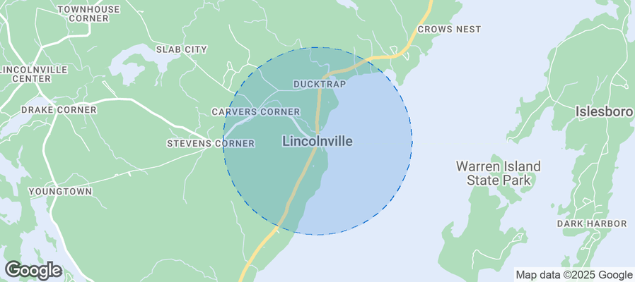 Map of Airbnb listings in Lincolnville
