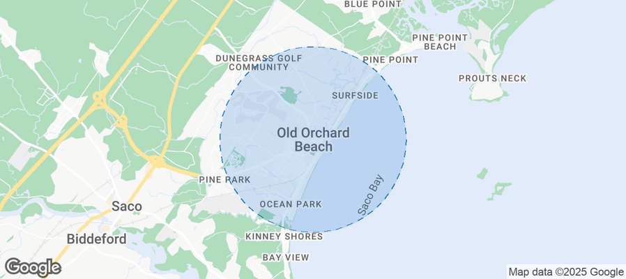 Map of Airbnb listings in Old Orchard Beach