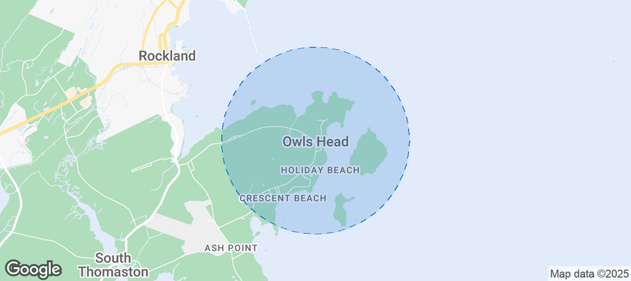 Map of Airbnb listings in Owls Head