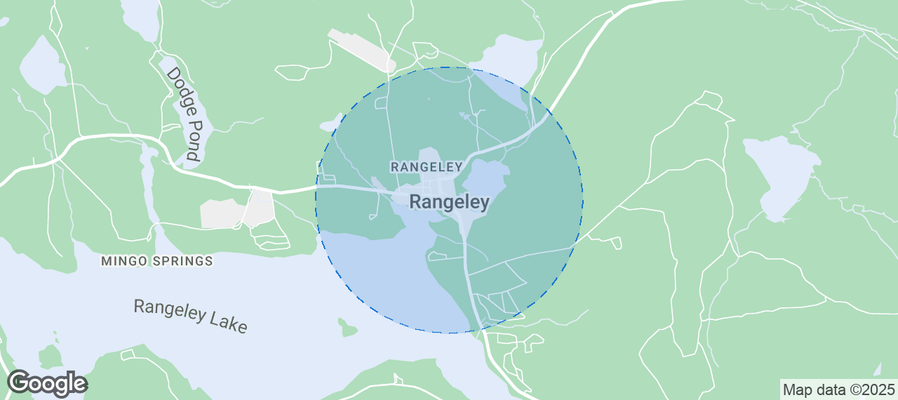 Map of Airbnb listings in Rangeley