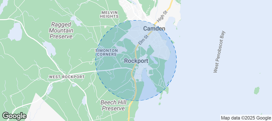 Map of Airbnb listings in Rockport