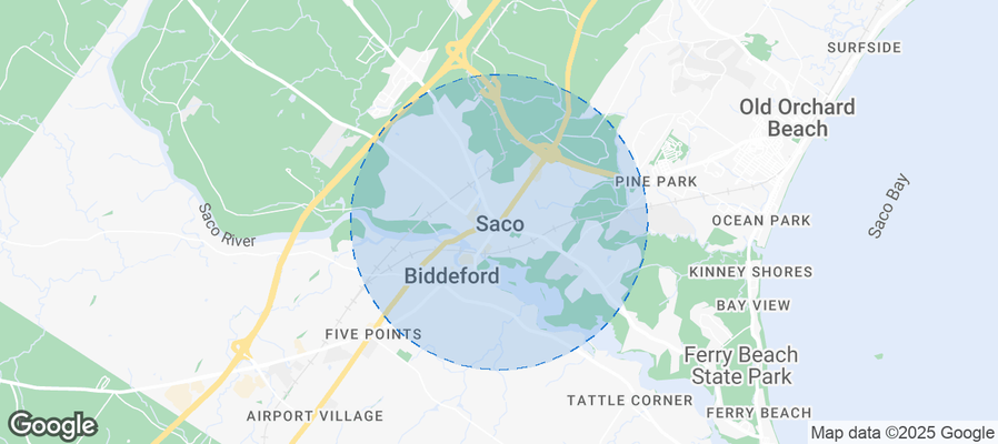 Map of Airbnb listings in Saco