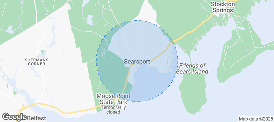 Map of Airbnb listings in Searsport