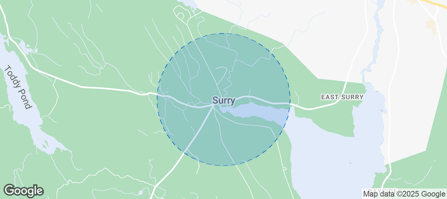 Map of Airbnb listings in Surry
