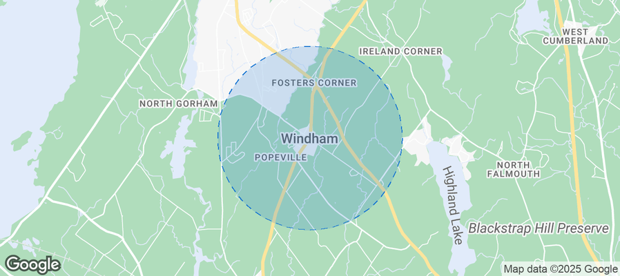 Map of Airbnb listings in Windham