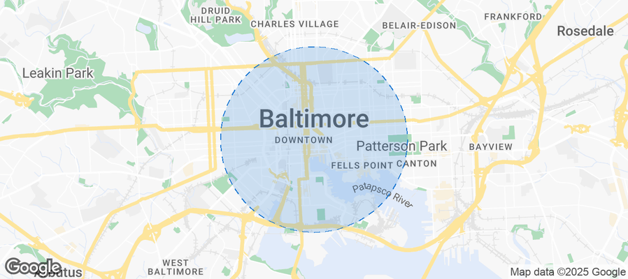 Map of Airbnb listings in Baltimore