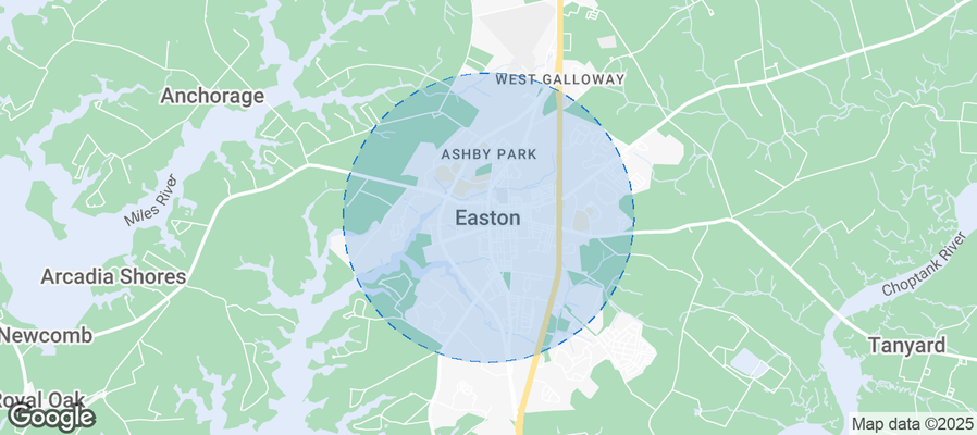 Map of Airbnb listings in Easton