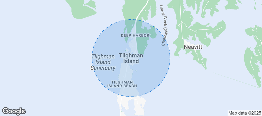 Map of Airbnb listings in Tilghman Island