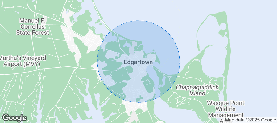 Map of Airbnb listings in Edgartown